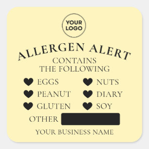 Autocollant de vigilance d'allergie jaune clair Bo