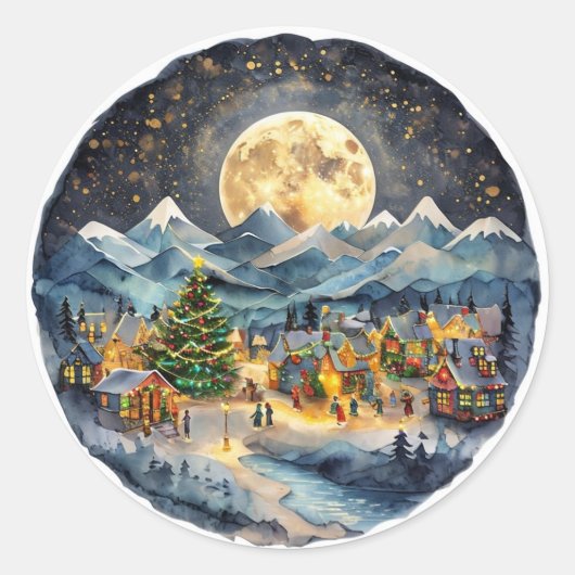 Autocollant de ville de Noël, Autocollant de scène (Devant)