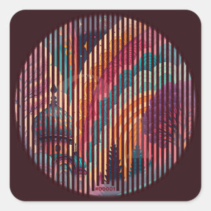 Autocollant de ville rétro bordeaux gras #00001 –