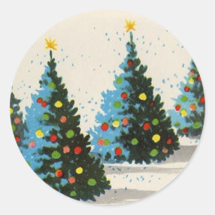 Autocollant de Vintage_Christmas_Scene