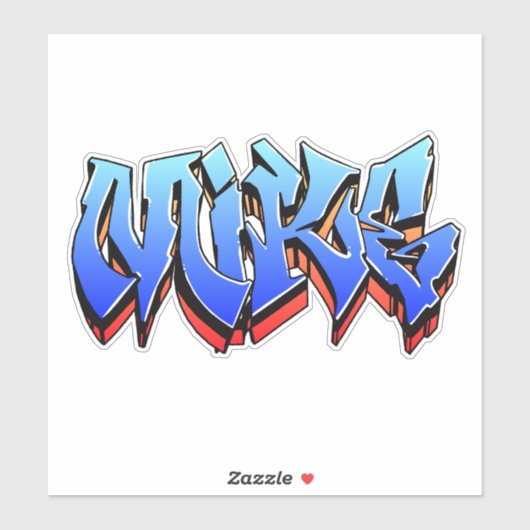 Autocollant de vinyle "Mike" Coupé sur mesure (Feuille)