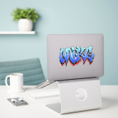 Autocollant de vinyle "Mike" Coupé sur mesure (Ordinateur portable sur le bureau)