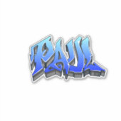 Autocollant de vinyle "Paul" Coupé sur mesure (Devant)