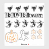 Autocollant de vinyle - thème 1 de Halloween (Feuille)