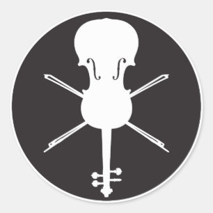 Autocollant de violon et d'arbalètes (crâne et o