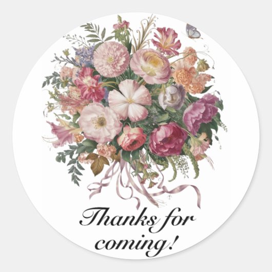 Autocollant de voeux : "Merci d'être venu !" (Devant)