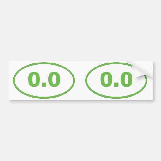 Autocollant De Voiture 0,0 ovale (Devant)