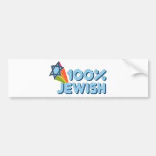 Autocollant De Voiture 100% JUIF + Magen David