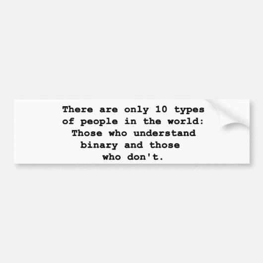 Autocollant De Voiture 10 types de personnes (Devant)