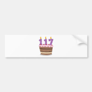 Autocollant De Voiture 117 ans sur le gâteau d'anniversaire