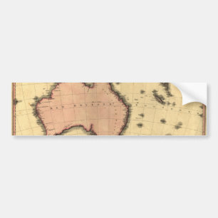Autocollant De Voiture 1818 carte de l'Autralasie - Australie, Nouvelle
