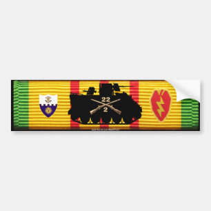 Autocollant De Voiture 2/22nd FNI, 25ème voie et insignes VSM de divisio