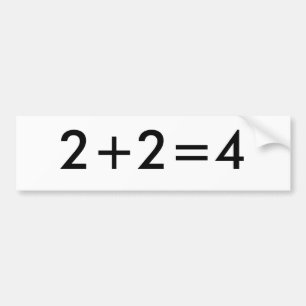AUTOCOLLANT DE VOITURE 2+2=4