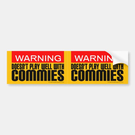 Autocollant De Voiture 2-in-1 Warning: Doesn't Play Well With Commies (Devant)