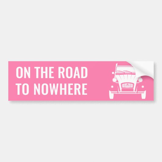 AUTOCOLLANT DE VOITURE 2CV 'ROAD TO NOWHERE' BUMPER' STICKER (Devant)