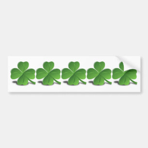 Autocollant De Voiture 5 shamrocks irlandais dans un simple simple de