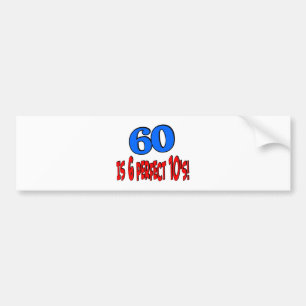 Autocollant De Voiture 60 est les 6 années 10 parfaites (BLEUES)