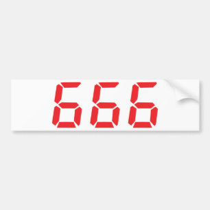 Autocollant De Voiture 666 numéros de réveil