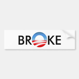 AUTOCOLLANT DE VOITURE A CASSÉ OBAMA