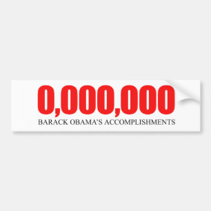 Autocollant De Voiture Accomplissements 2 d'Anti-Obama - d'Obama