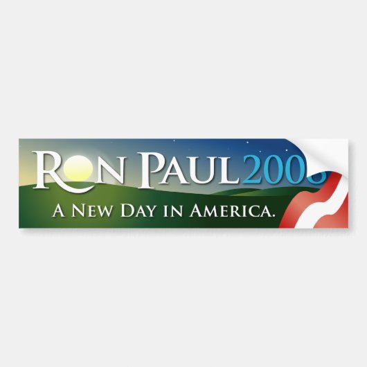 Autocollant De Voiture Adhésif pour pare-chocs 2008 de Ron Paul (Devant)