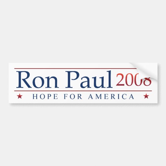 Autocollant De Voiture Adhésif pour pare-chocs 2008 de Ron Paul (Devant)