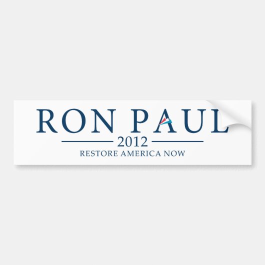 Autocollant De Voiture Adhésif pour pare-chocs 2012 de Ron Paul (Devant)
