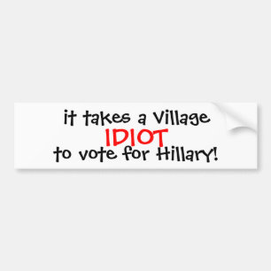 AUTOCOLLANT DE VOITURE ADHÉSIF POUR PARE-CHOCS 2016 D'ANTI-HILLARY