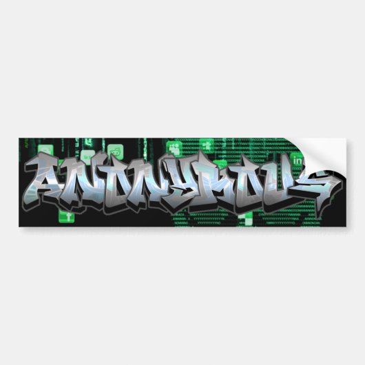 Autocollant De Voiture Adhésif pour pare-chocs anonyme de graffiti (Devant)