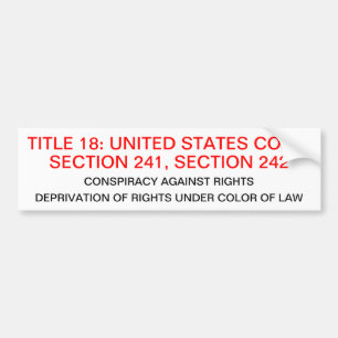 Autocollant De Voiture Adhésif pour pare-chocs avec le titre 18 USC