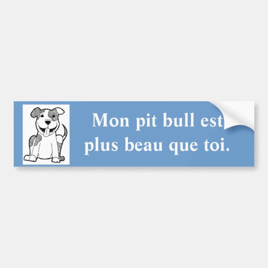 Autocollant De Voiture Adhésif pour pare-chocs bel français de pitbull (Devant)