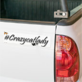Autocollant De Voiture adhésif pour pare-chocs #crazycatlady (Sur camion)