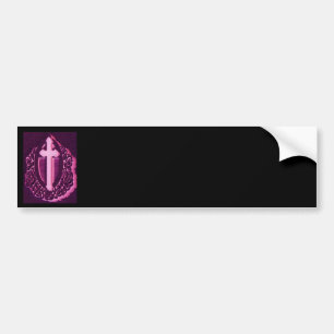 Autocollant De Voiture Adhésif pour pare-chocs croisé noir et rose,