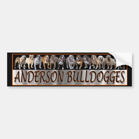 Autocollant De Voiture Adhésif pour pare-chocs d'Anderson Bulldogge (Devant)