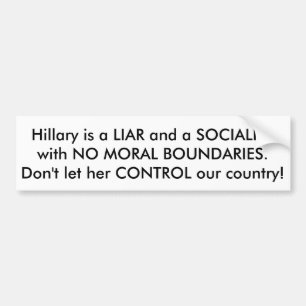 Autocollant De Voiture Adhésif pour pare-chocs d'Anti-Hillary