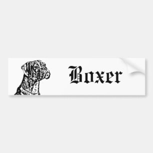Autocollant De Voiture Adhésif pour pare-chocs d'art de chiot de boxeur