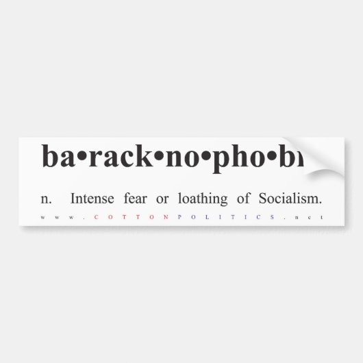 Autocollant De Voiture Adhésif pour pare-chocs de Baracknophobia (Devant)