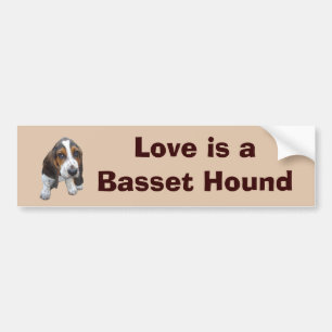Autocollant De Voiture Adhésif pour pare-chocs de chiot de Basset Hound