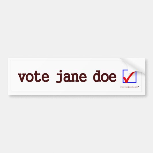 Autocollant De Voiture Adhésif pour pare-chocs "de daine de Jane de vote" (Devant)