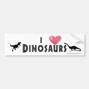 Autocollant De Voiture Adhésif pour pare-chocs de dinosaures du coeur I