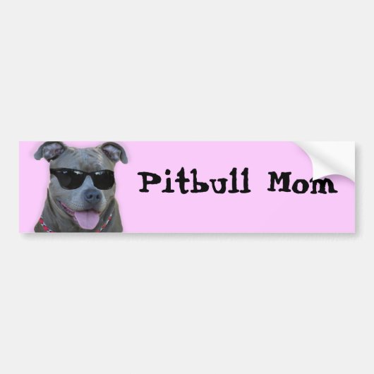 Autocollant De Voiture Adhésif pour pare-chocs de maman de Pitbull (Devant)