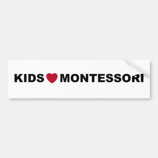 Autocollant De Voiture Adhésif pour pare-chocs de Montessori d'amour (Devant)