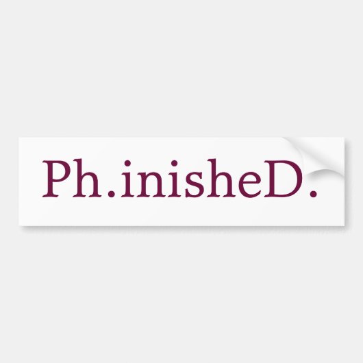 Autocollant De Voiture Adhésif pour pare-chocs de PhD (Devant)