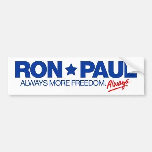 Autocollant De Voiture Adhésif pour pare-chocs de Ron Paul (Devant)