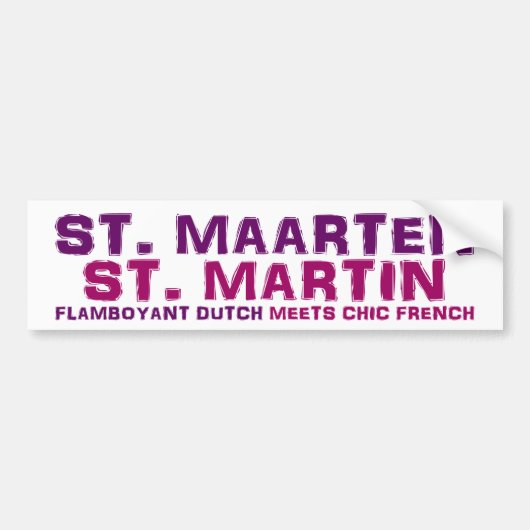 Autocollant De Voiture Adhésif pour pare-chocs de St Maarten St Martin (Devant)