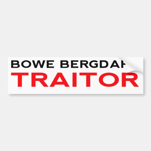 Autocollant De Voiture Adhésif pour pare-chocs de traître de Bergdahl (Devant)