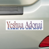 Autocollant De Voiture Adhésif pour pare-chocs de Yeshua Adonai (En voiture)
