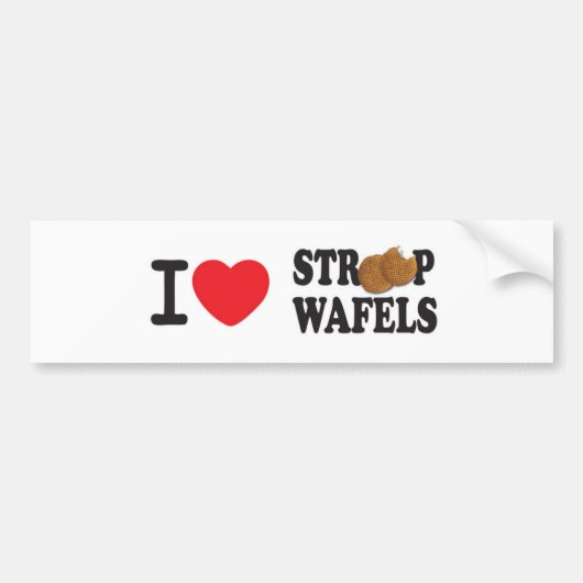 Autocollant De Voiture adhésif pour pare-chocs d'iLoveStroopwafels.com (Devant)