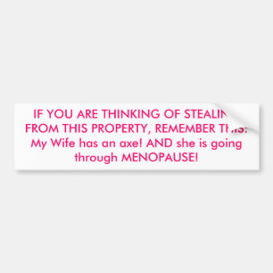 Autocollant De Voiture Adhésif pour pare-chocs drôle de ménopause