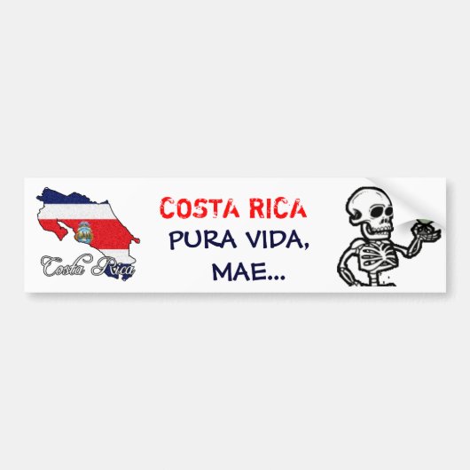 Autocollant De Voiture Adhésif pour pare-chocs du Costa Rica - customisé (Devant)